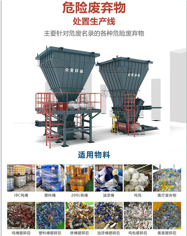 Double axis shear crusher RDF fuel crushing production line preparation equipment Double stage crusher block forming machine