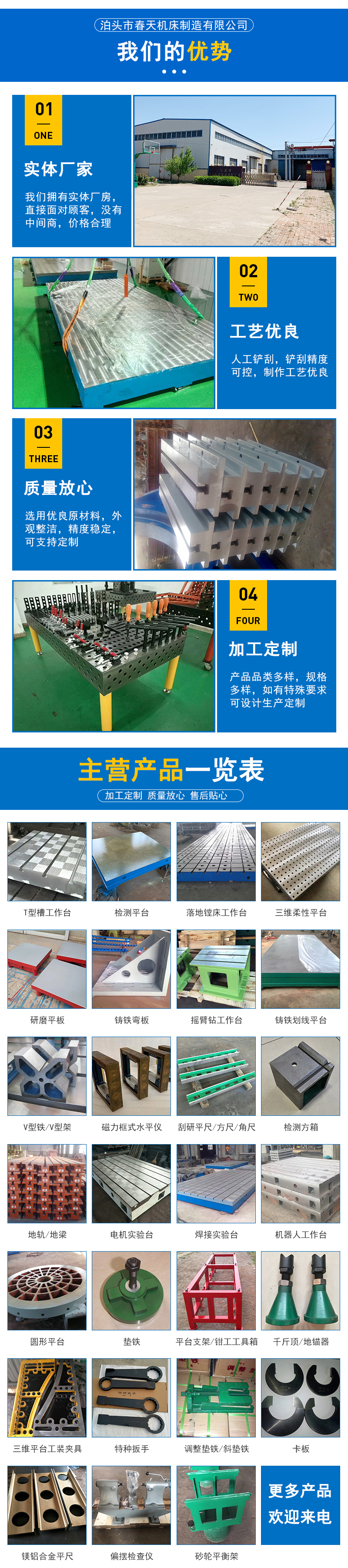 Welding platform marking assembly measurement flat T-groove auxiliary workbench robot porous cast iron platform