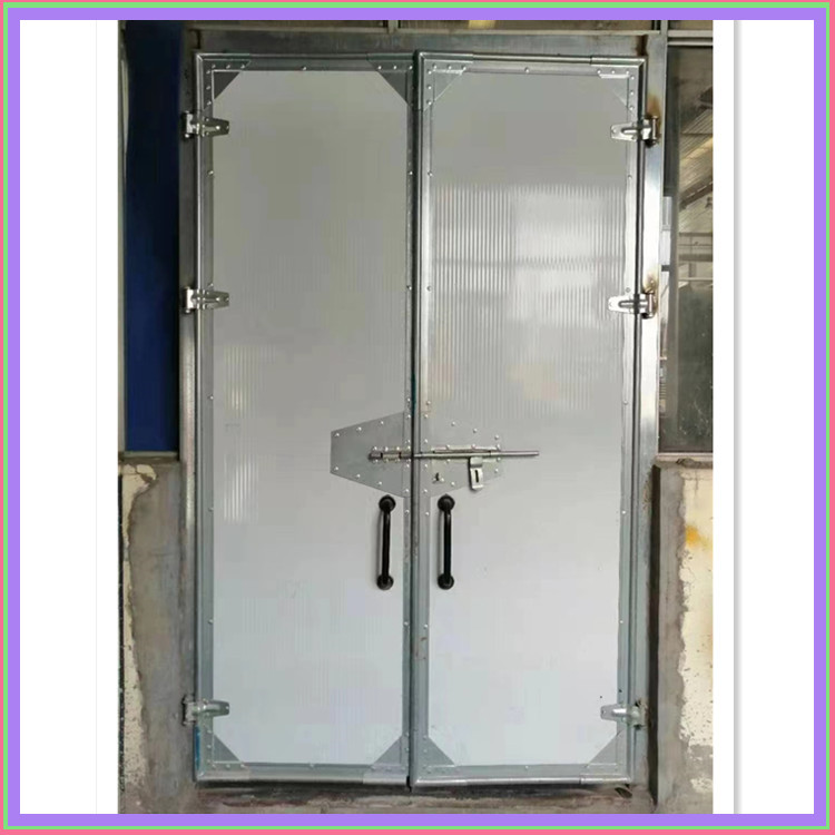 Color coating process for factory doors in large swing door workshops Polyurethane filled rock wool insulation