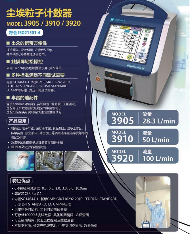 Kanomax High Flow Dust Particle Counter 3920 3910 3905