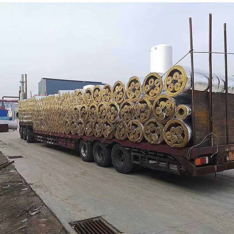 Centrifugal Glass wool pipe Class A fireproof petrochemical power pipe insulation Glass wool insulation pipe supports customization