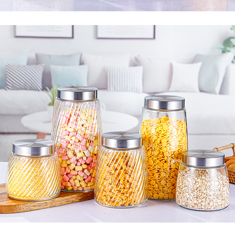 Wholesale kitchen supplies sealed cans, glass bottles, milk powder cans, vertical grain twill grain snack storage cans from manufacturers