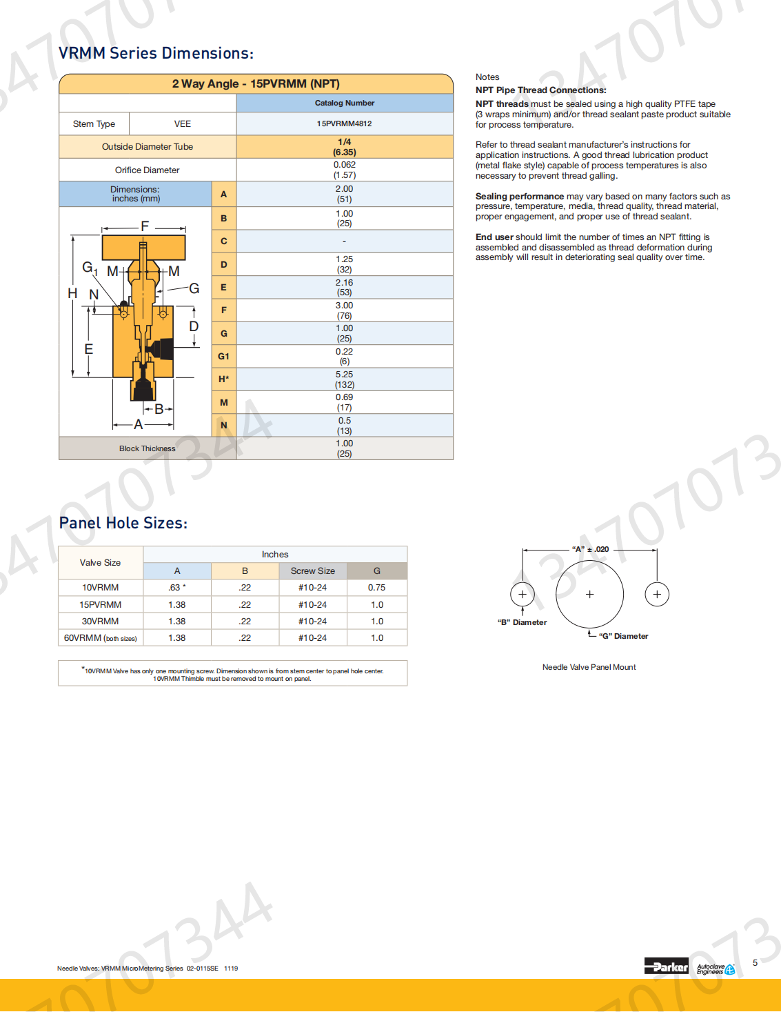 Autoclave ultra-high pressure needle valve 60VM6072 pressure resistant 60000psi3/8 inch connection