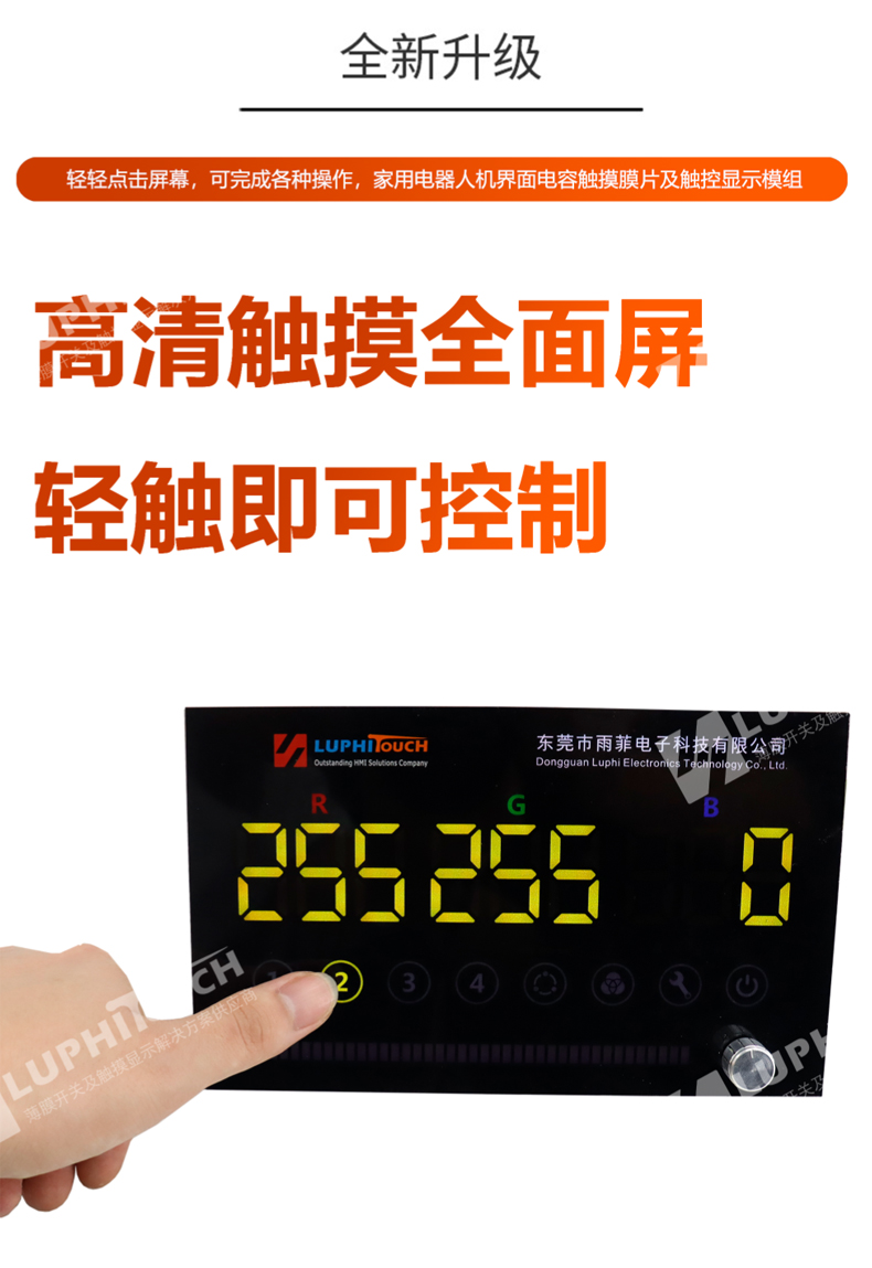 RGB touch display panel, home appliance human-machine interface, capacitor touch film and touch display module