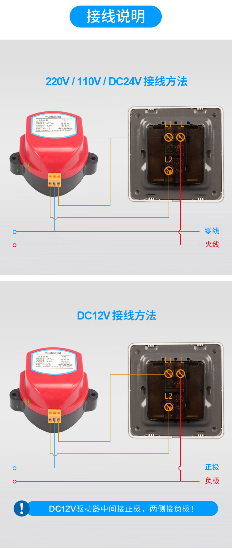 Wuyue Environmental Protection PP Electric Air Valve 1NM Anticorrosive Air Volume Regulating Valve PVC Material Ventilation Pipeline Valve