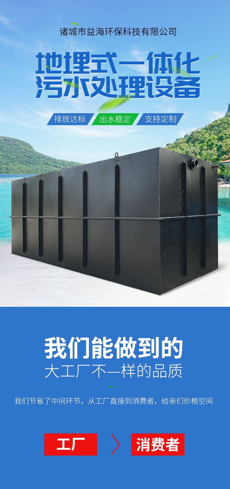 Integrated sewage treatment equipment for MBR membrane bioreactor plastic washing wastewater treatment equipment