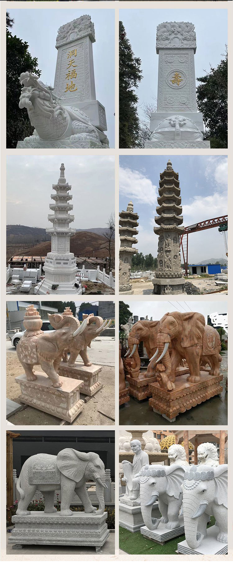 Granite Stone Archway Temple Scenic Spot Rebuilded with New Countryside Stone memorial archway Structure Symmetrical Shape Beautiful