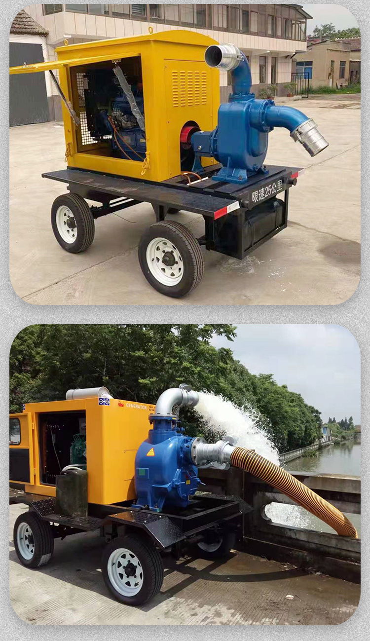 Mobile flood control pump truck, self priming drainage pump for farmland irrigation, large 800 square meters and 1000 square meters pump station