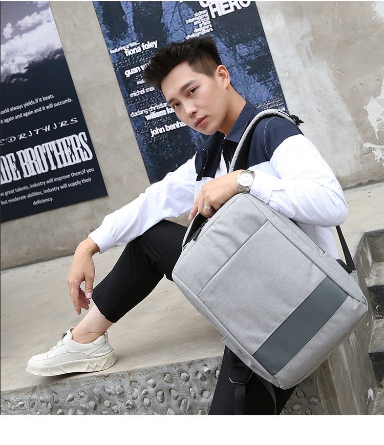 【 Customized 】 Men's backpack with large capacity and multifunctional laptop backpack for students