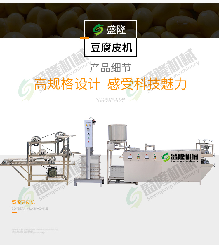 Tofu Skin Machine Large Automatic Tofu Skin Equipment Shenglong Full Set Bean Products Factory Production Line