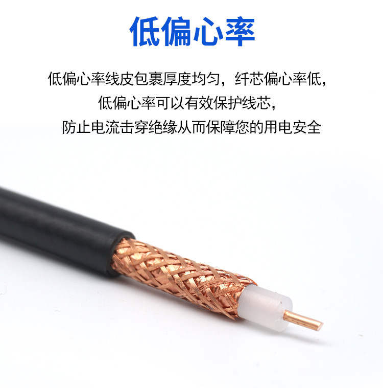 Syv50-3 coaxial cable, RF cable, double-layer shielded network, oxygen free copper signal amplifier cable, feeder