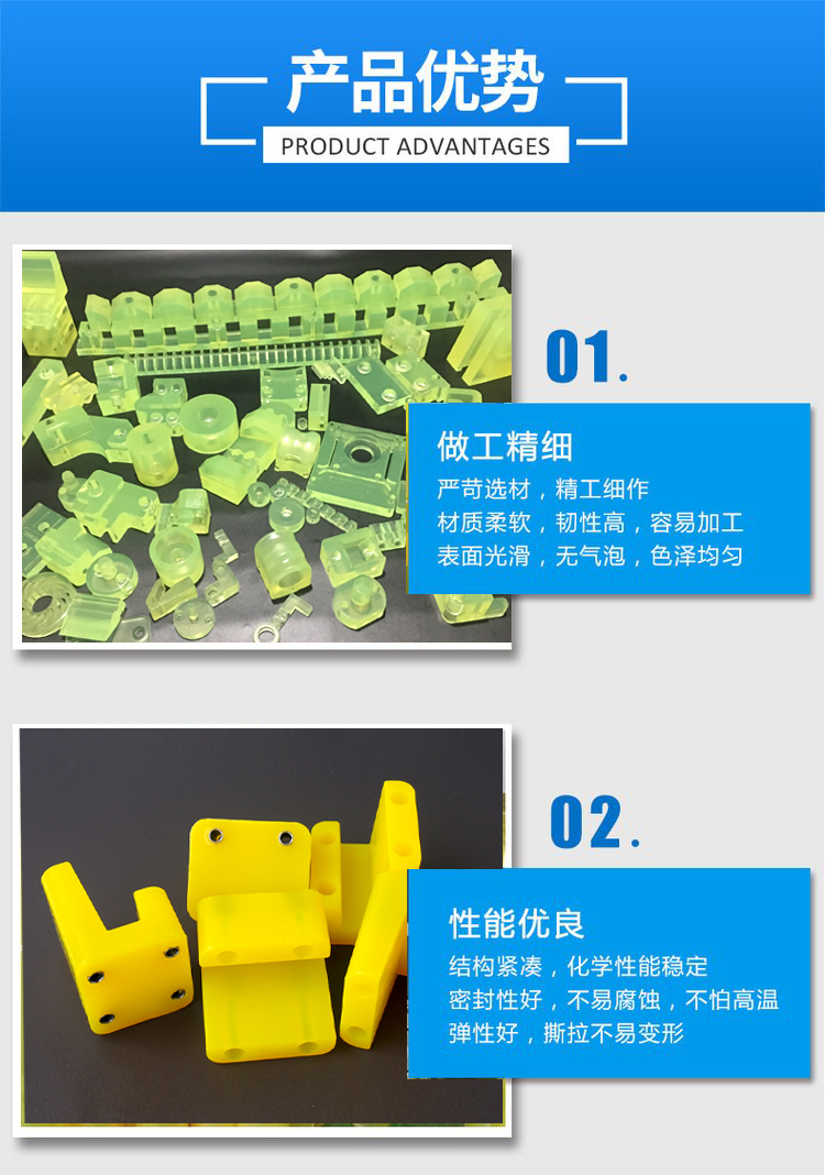 Bocheng polyurethane customized processing anti-collision block PU rod with excellent adhesive injection molding and casting of irregular parts