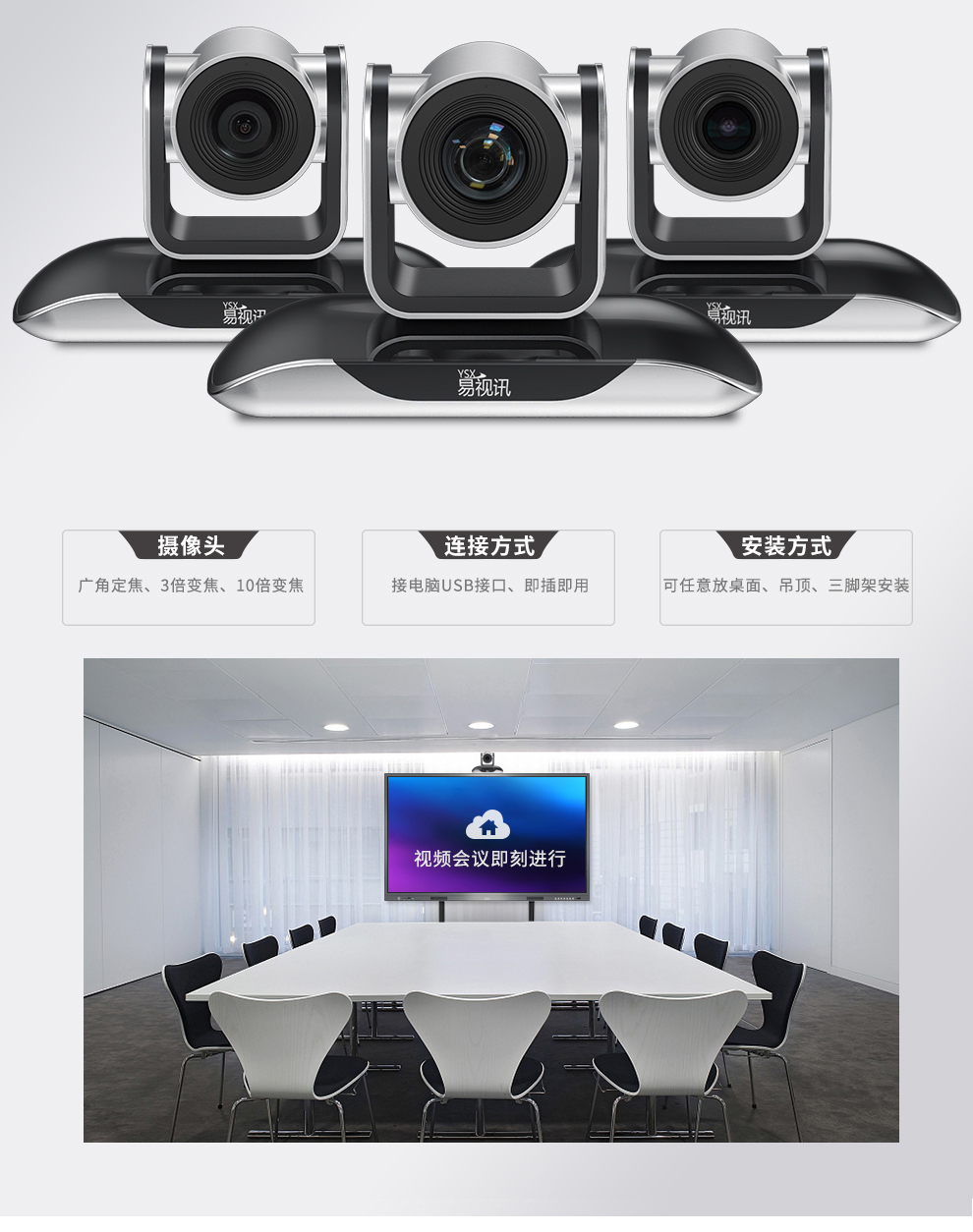 YSX Large, Medium, and Small Video Conference Solution YSX-A28 (Microphone+Camera)