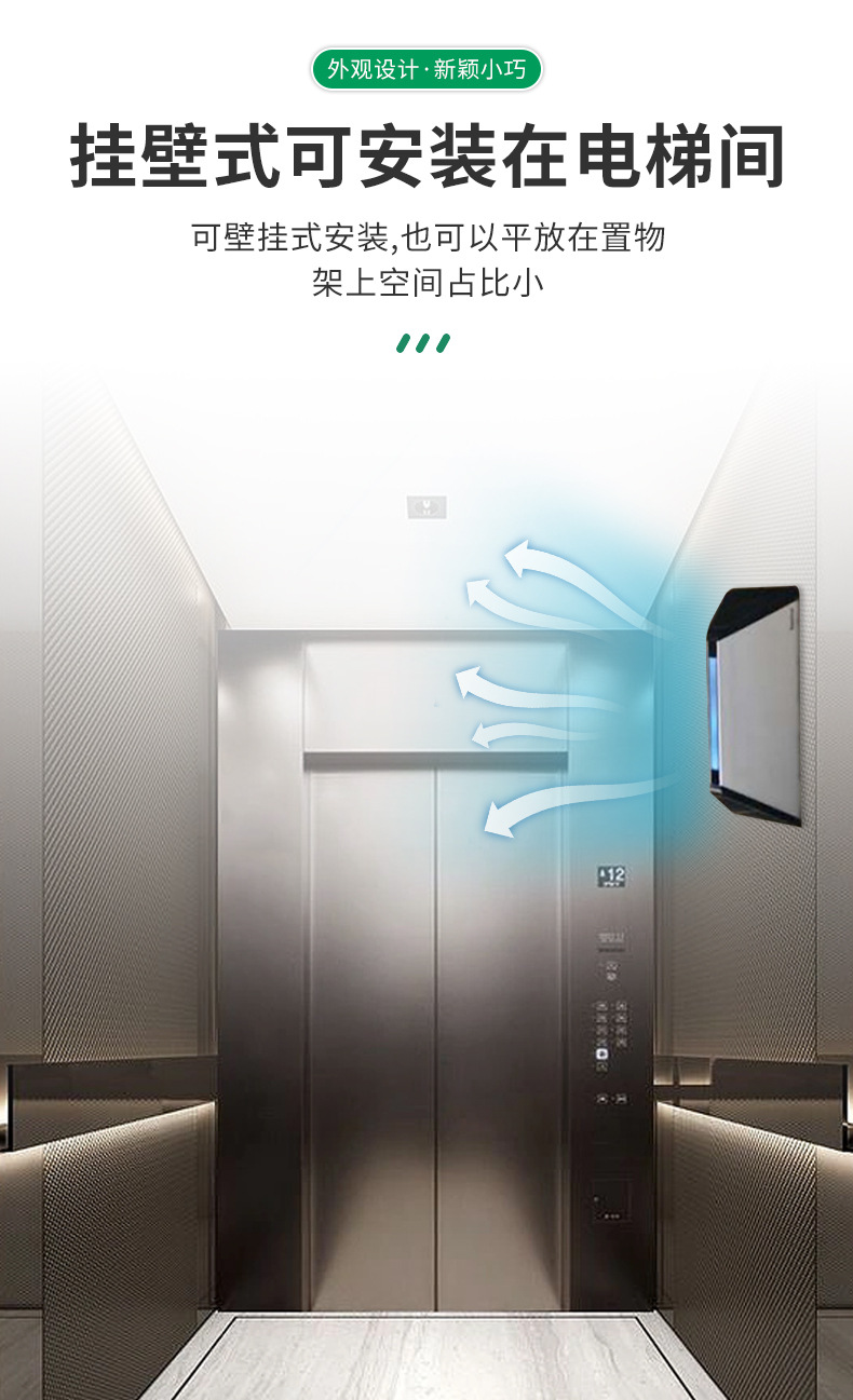 G20 Wall-mounted Household Disinfection and Odor Eliminator Deodorization, Dust Removal, Plasma Air Purifier, Elevator Purifier