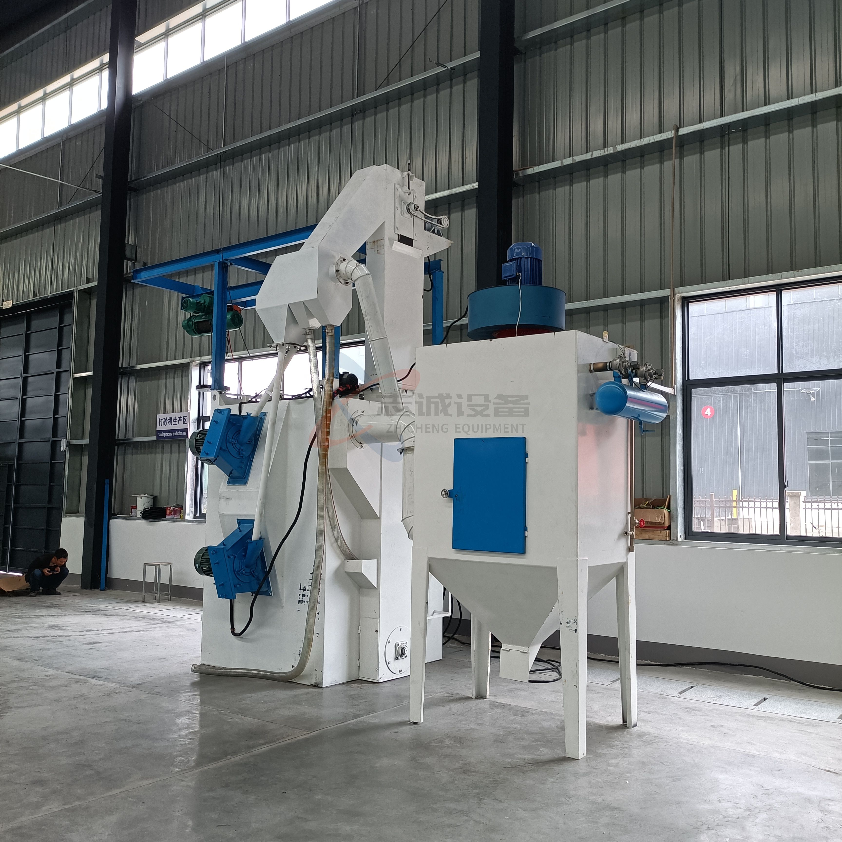 Large hook type shot blasting machine, batch cleaning, rust removal, polishing, sandblasting and shot blasting machine for steel shot blasting surface