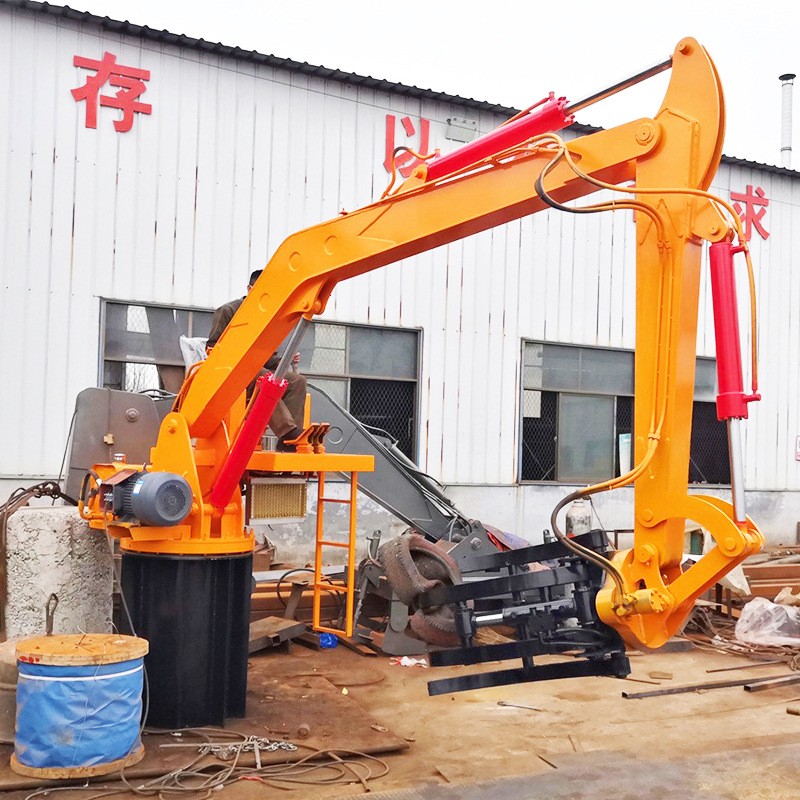 Small wheel loader, four-wheel drive diesel wood and grass grabbing machine, agricultural sugarcane grabbing machine, digging arm rotation