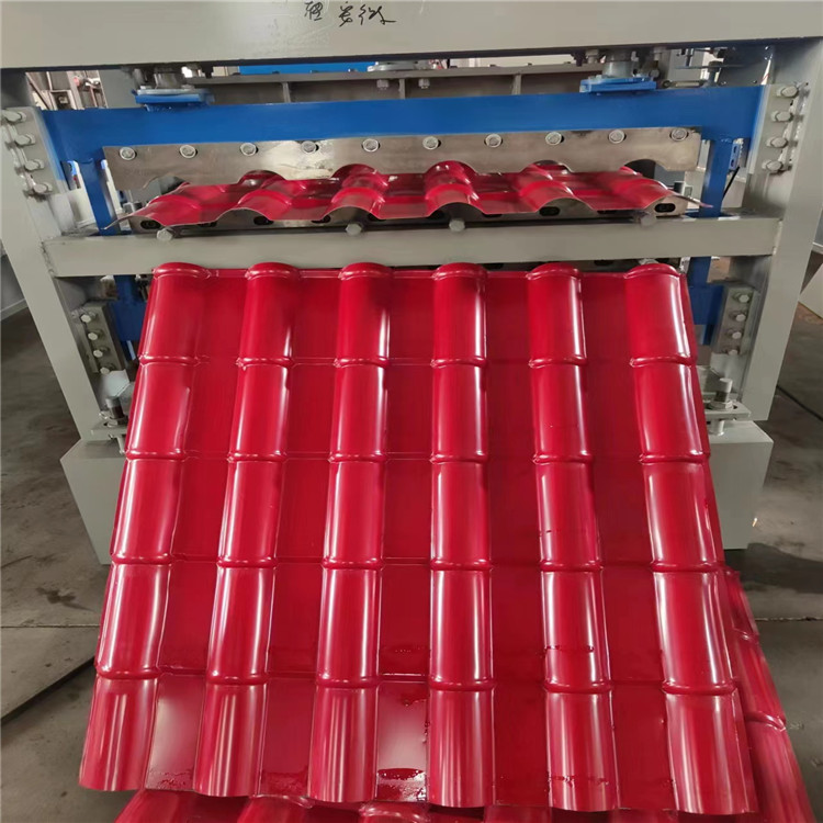 New type fully automatic 800 imitation resin tile pressing machine Bamboo Chinese glazed roof tile equipment Numerical control metal color steel tile machine