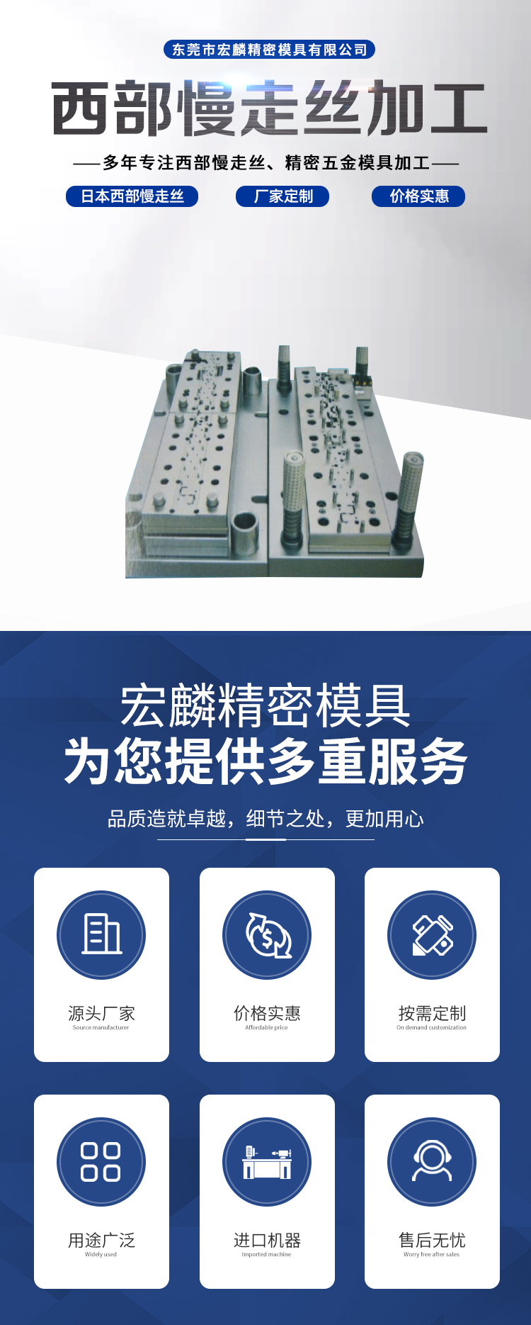 Honglin Customized Precision Hardware Mold Slow Wire Cutting Steel Precision Mold Stamping Forming Mold