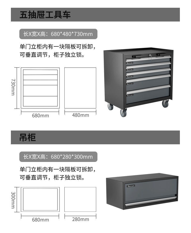 Automotive repair tool car parts cabinet combination workbench cabinet heavy maintenance operation console stainless steel workshop tool cabinet