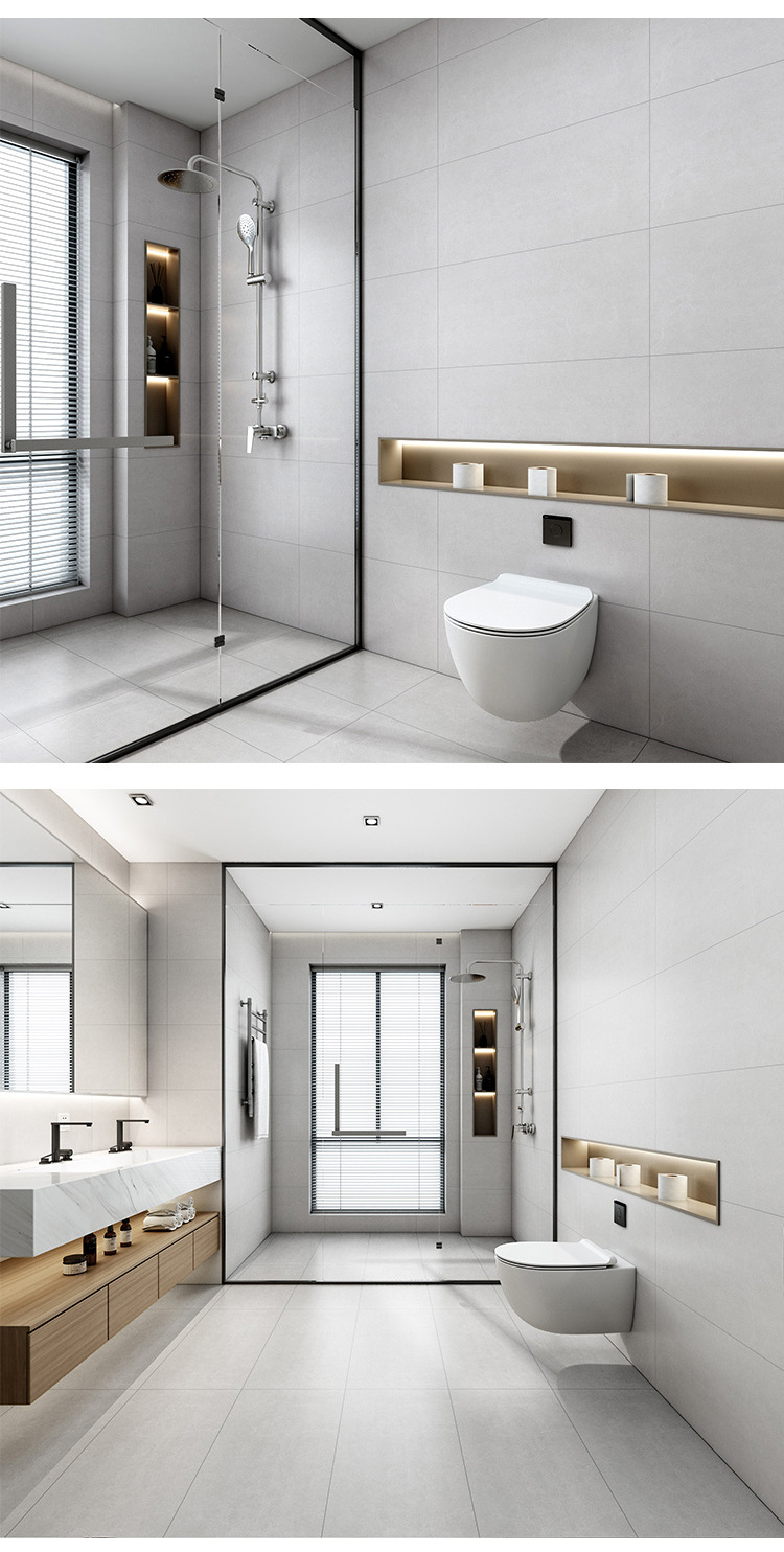 Light Luxury Silent Wind 400X800 Micro Cement Ceramic Tile Soft Light Cream White Floor Tile Balcony Kitchen Bathroom Wall Tile