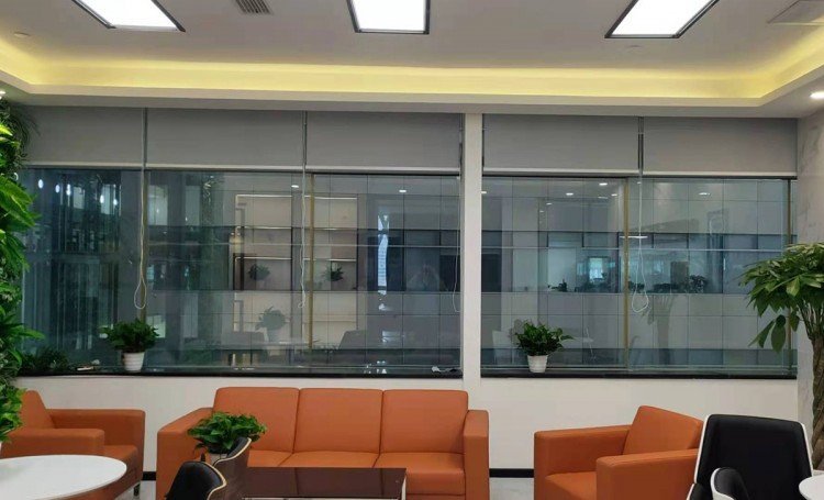 Customized atmospheric and minimalist fabric for office building curtains, thermal insulation and flame retardant engineering, shutter roller blinds