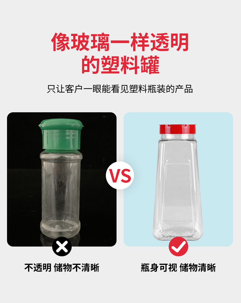 Fukang 1000ml transparent circular commercial kitchen food grade pepper seasoning pet plastic bottle manufacturer