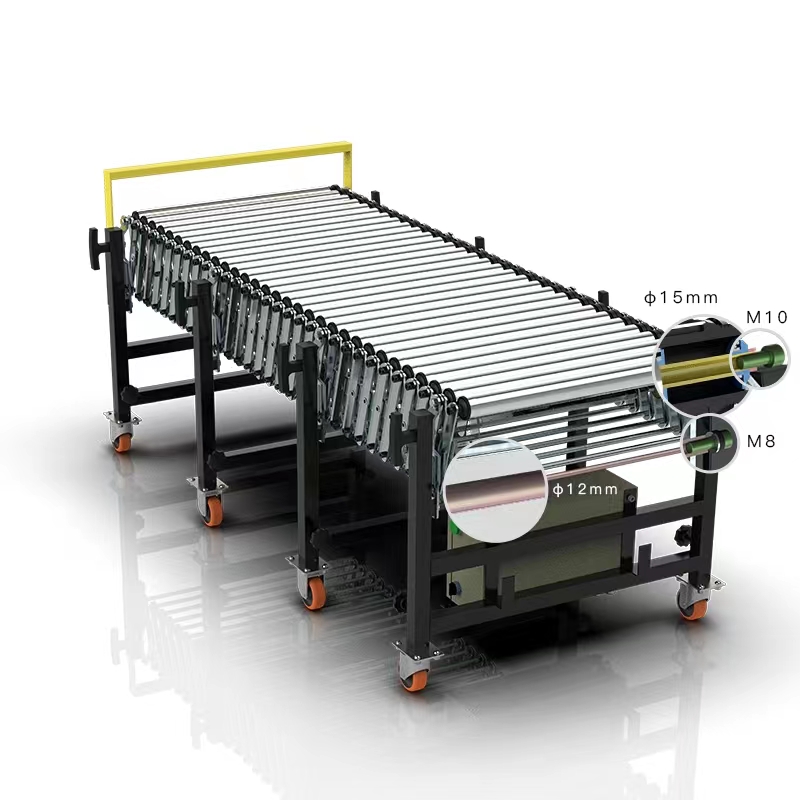 Telescopic conveyor belt, conveyor belt, power roller conveyor, loading and unloading equipment, small assembly line, conveyor belt