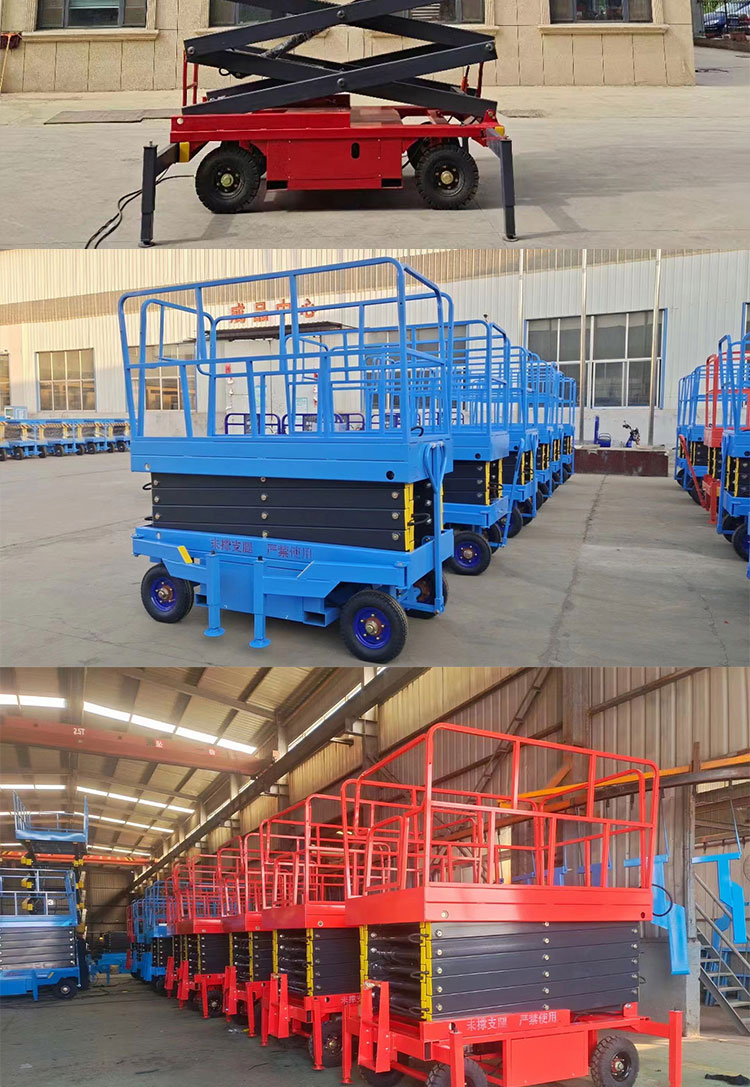 10 meter lifting manufacturer's hydraulic self-propelled scissor fork lift, electric self-propelled lifting platform vehicle for high-altitude operation