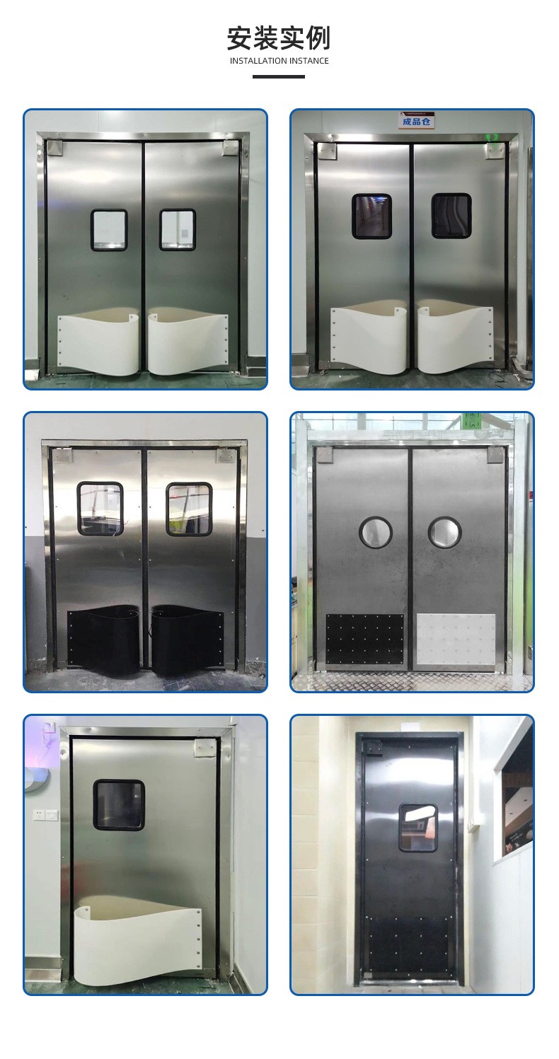 304 stainless steel clean door, steel anti-collision free door, single open double open swing door, special door for food workshop