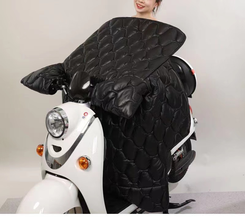 Electric car wind shield is heated by waterproof in winter, thicken windscreen, increase rain and snow proof PU sheepskin general winter style