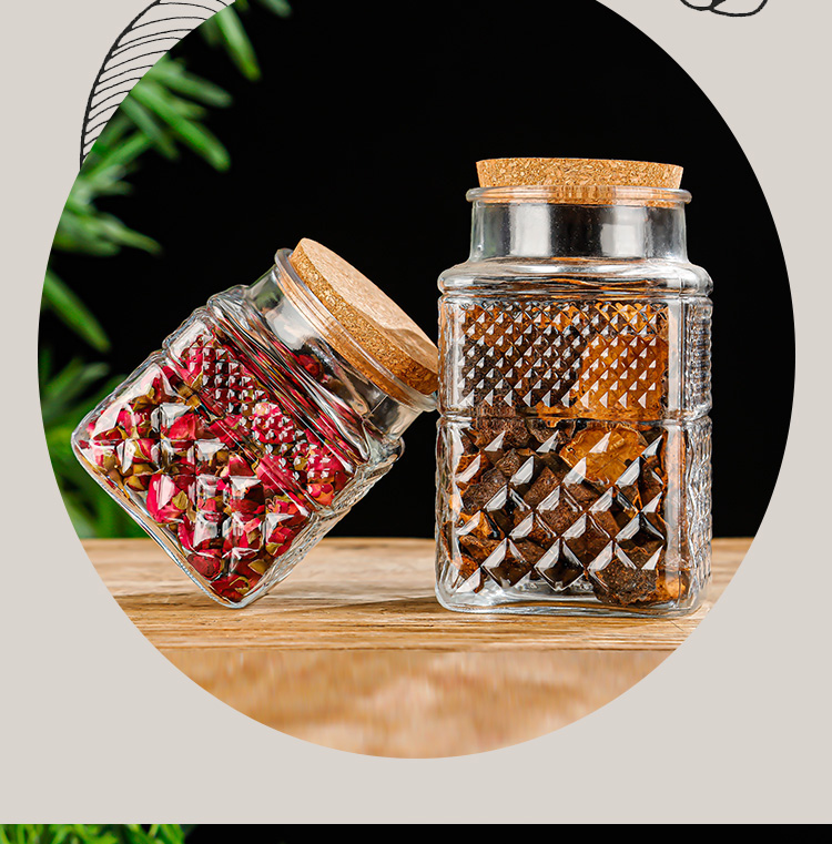 Wholesale of new glass jars with large capacity, thickened sealed jars, bamboo lids, tea storage jars, snack and miscellaneous grain storage jars