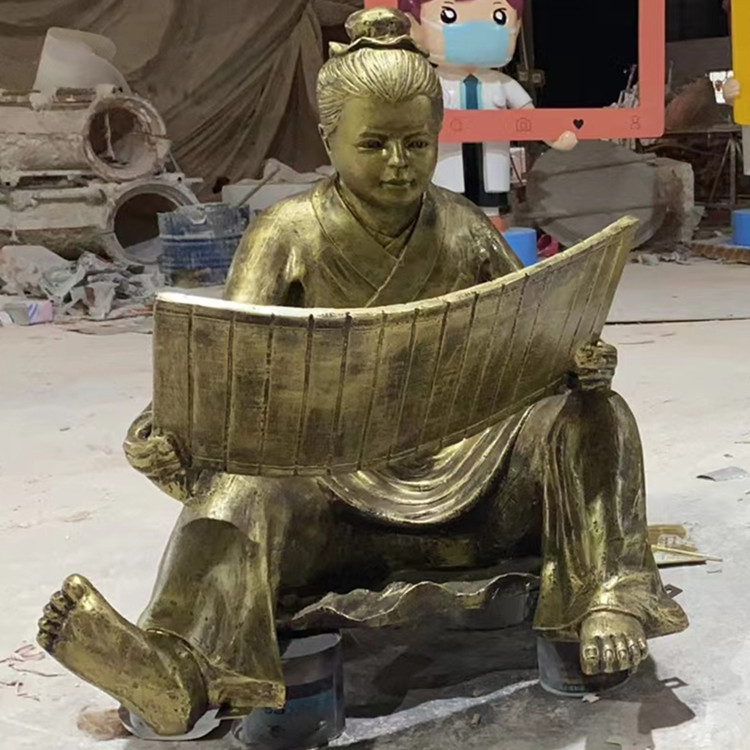 Customized Campus Hope Star Sculpture Imitation Copper Reading Child Statue Outdoor Park Sketch Landscape Decoration