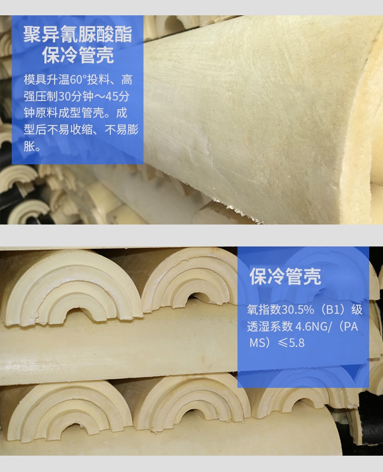 Low temperature insulation tile shell polyisocyanurate tube shell liquid nitrogen pipeline insulation material