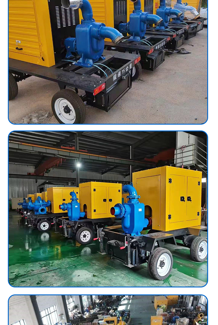 Large pumping and drainage pump emergency discharge without blockage 12 inch flood prevention and drainage large flow diesel engine mobile pump truck