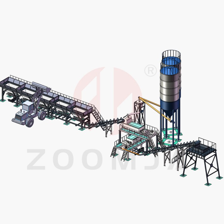 工厂600吨稳定土搅拌站五仓配料水稳拌合站水稳站设备加厚框架