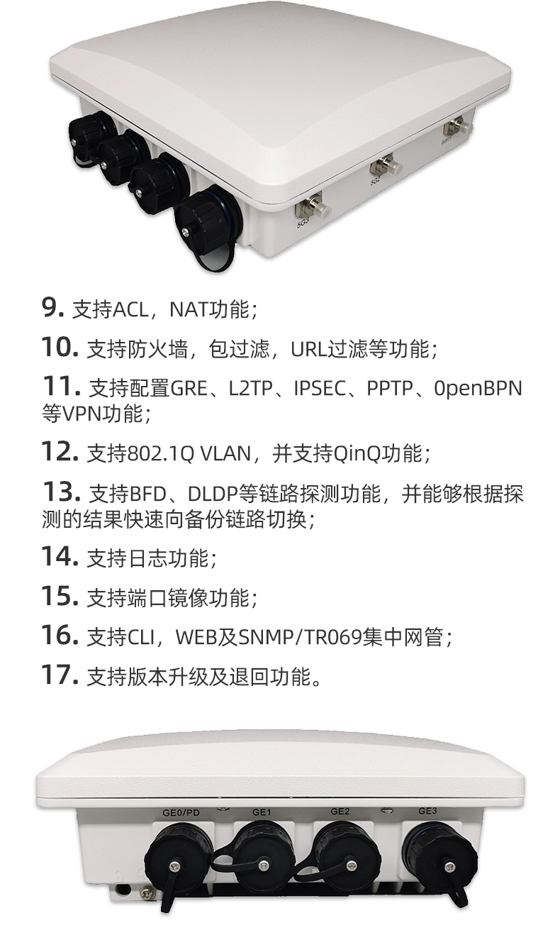 Yinghua Industrial Outdoor Waterproof 5G Router CPE Intelligent Gateway 4G to Dual Band WiFi Terminal