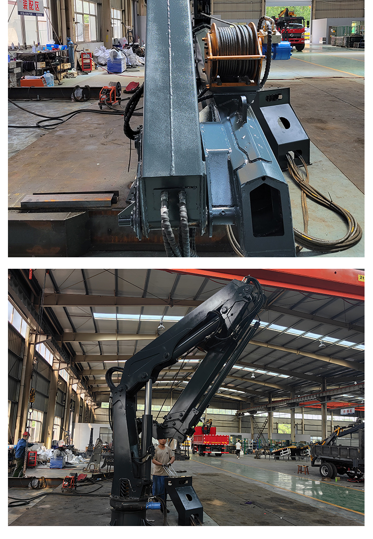 Hydraulic marine crane for operation on fishing vessels Fishing crane flange fixed lifting machinery Telescopic boom for constant operation