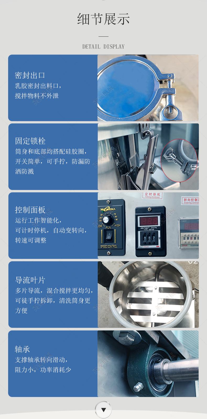 Laboratory Silent Mixer Stainless Steel Drum Powder Mixer Small Electric Powder Mixer