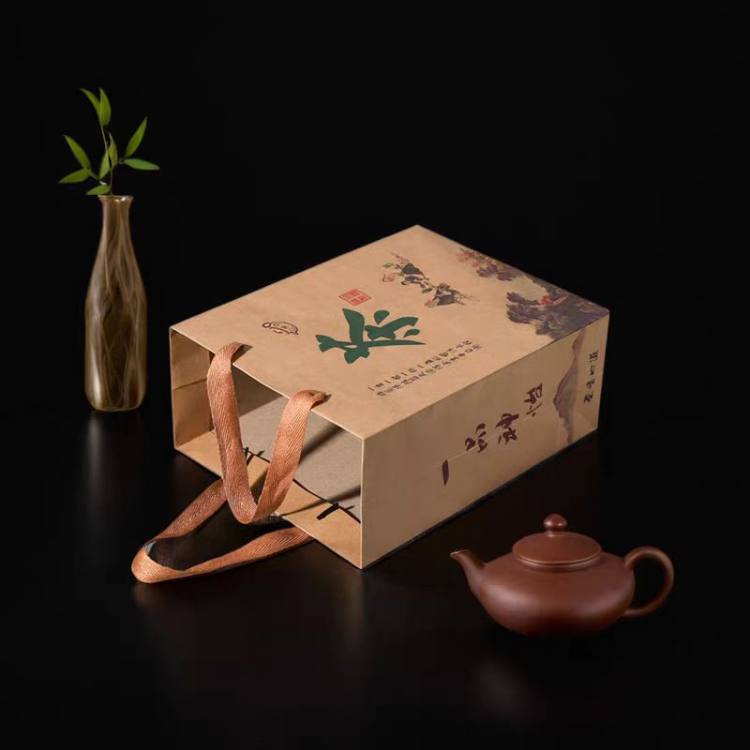 中国风简装茶叶盒牛皮纸袋散茶分装小号通版茶叶包装袋定制批发