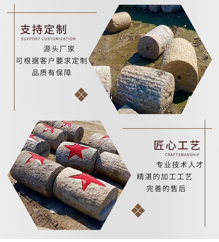 Old Stone Roller Paving Mill Plate Decoration Old Stone Old Stone Mill Courtyard Decoration Stone Roller Texture Natural