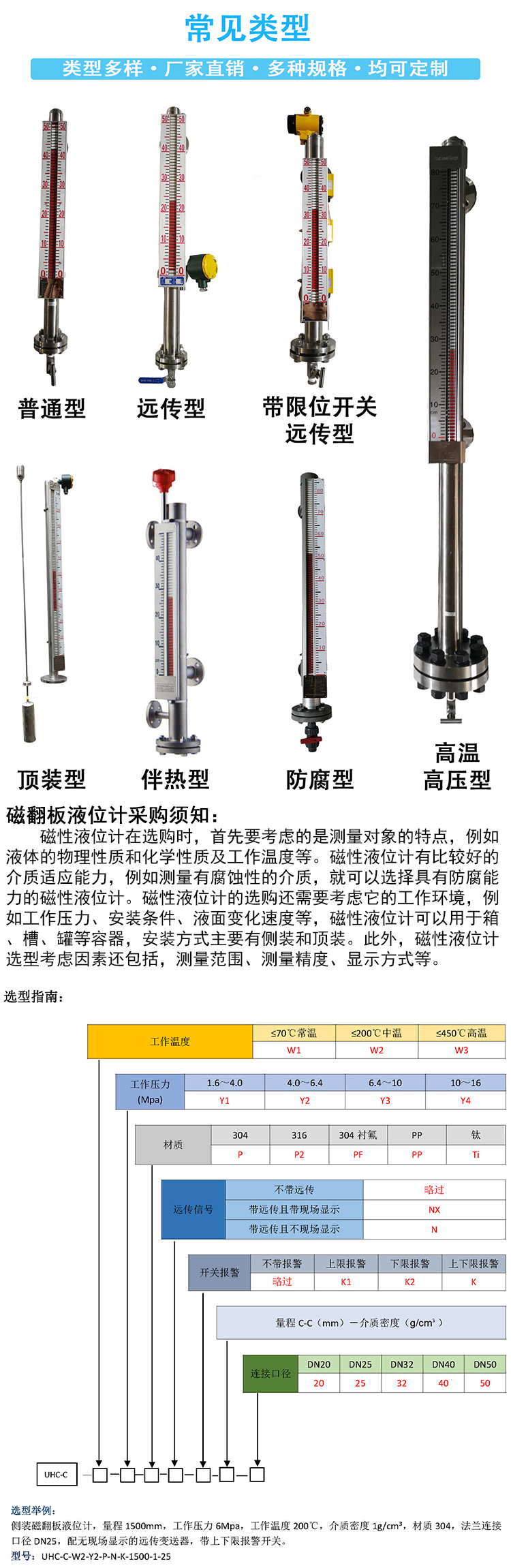 Kerui UHC magnetic water level gauge, magnetic flap level gauge, magnetic flap column level gauge