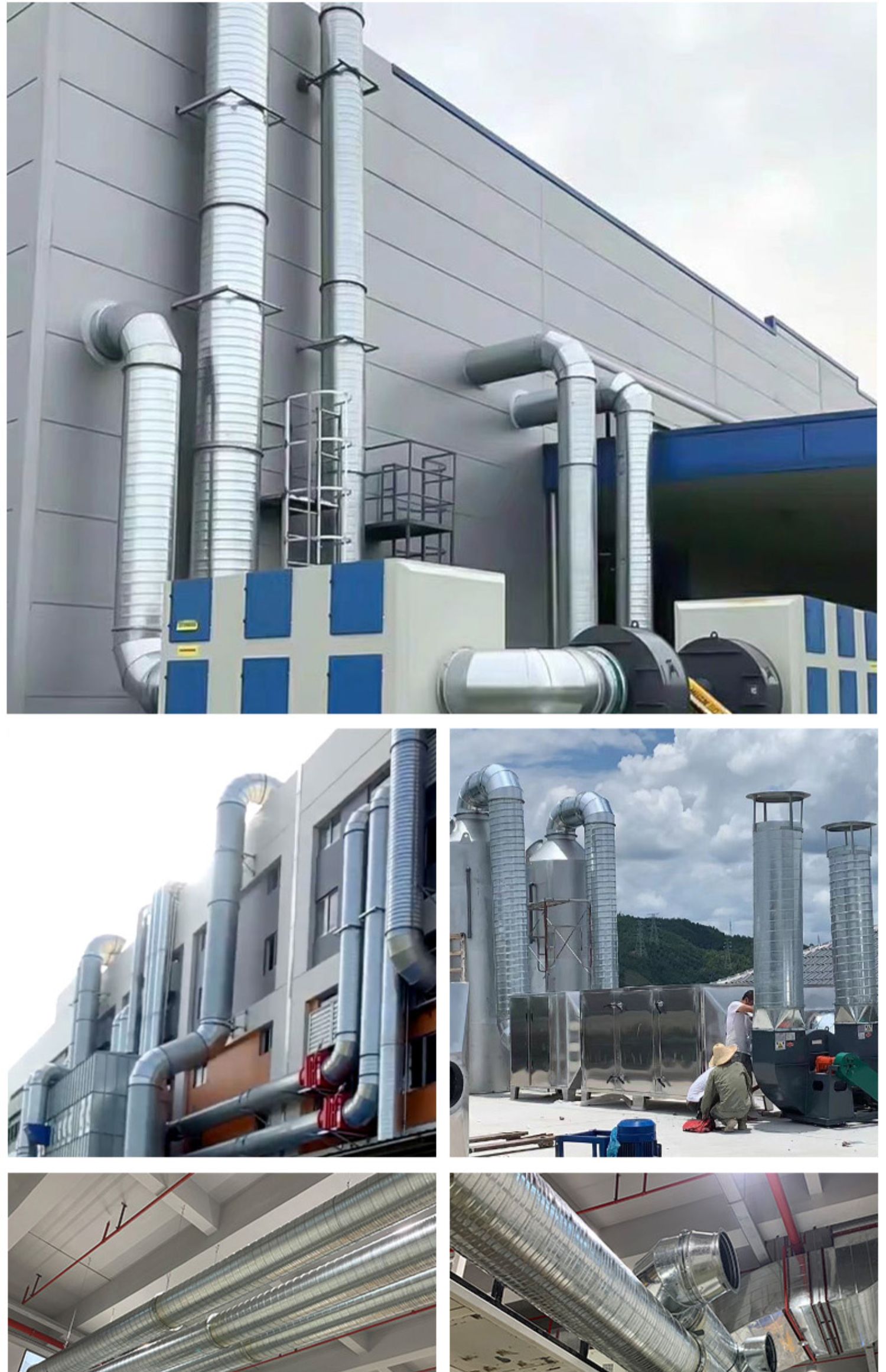 Wuyue Environmental Protection Industrial Stainless Steel Spiral Air Pipe Factory Ventilation Pipe Smoke Chimney