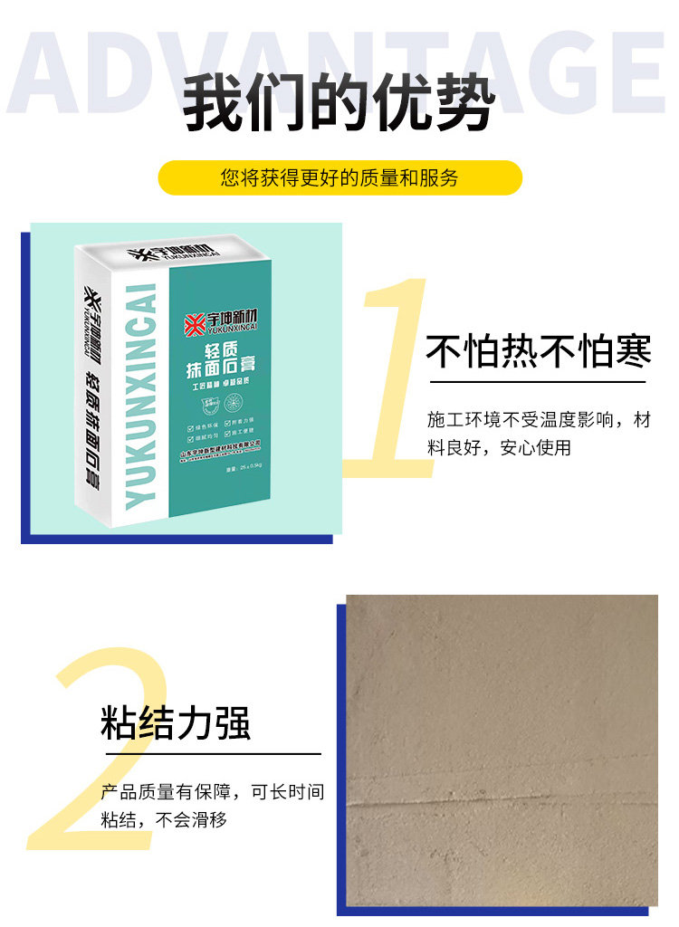 Shandong Light Plaster Gypsum External Wall Cracking Resistance Mortar Internal Wall Painting Project Building Yukun New Materials