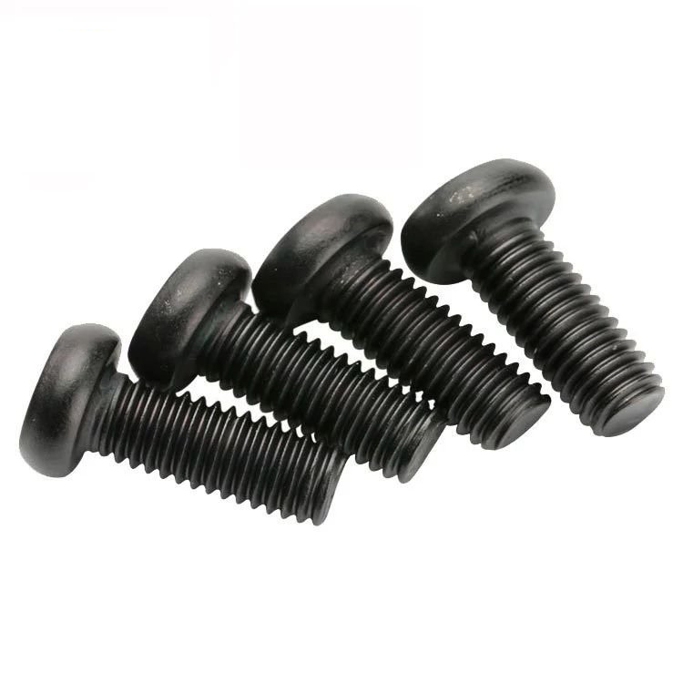 Customized carbon steel black round head screws, cross recessed pan head cutting tail self tapping screws, milling tail screws