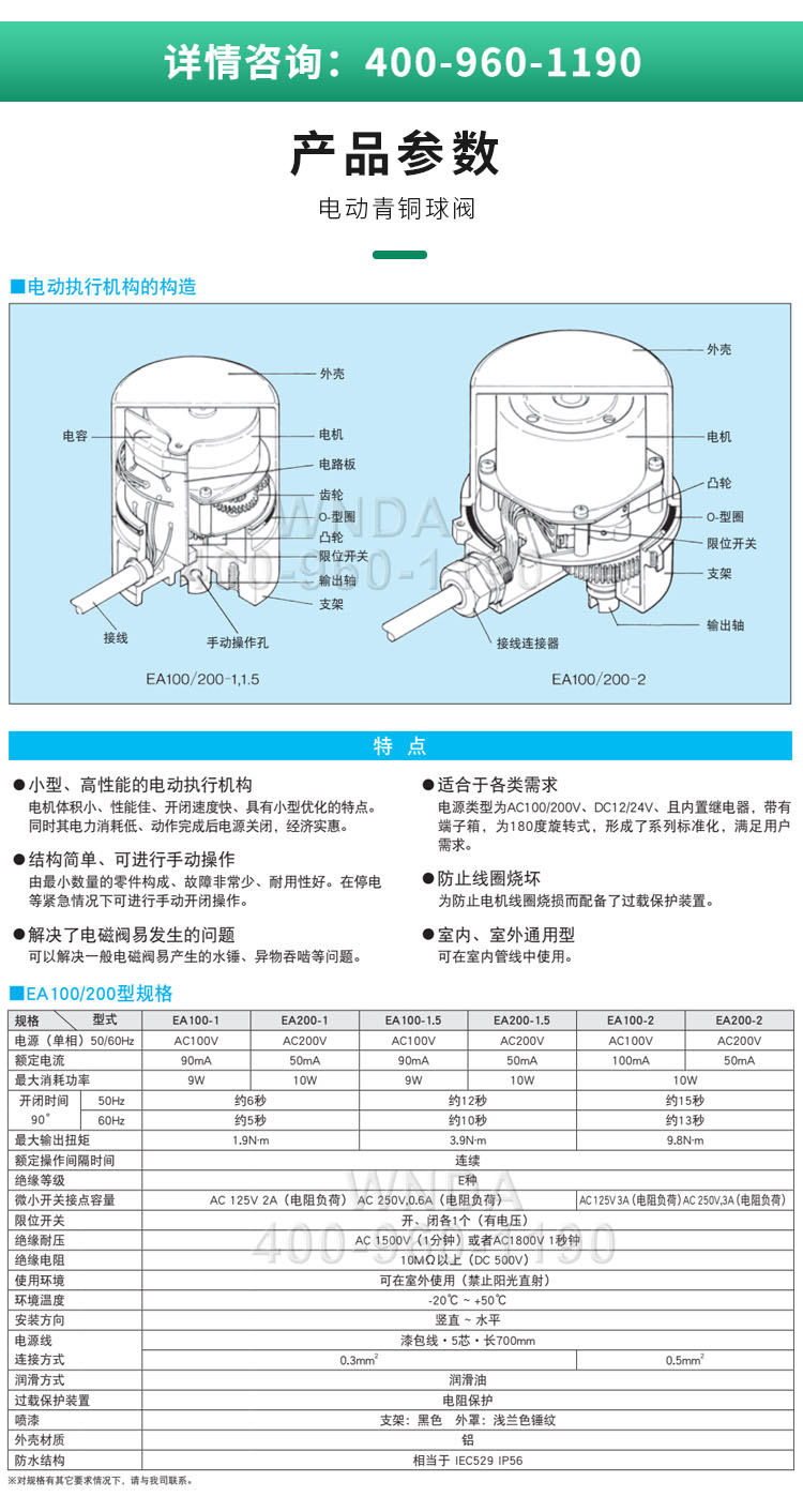 Kitazawa KITZ Small Electric Two way Ball Valve EA200-TE Bronze 10K Screw Thread Valve, Japan