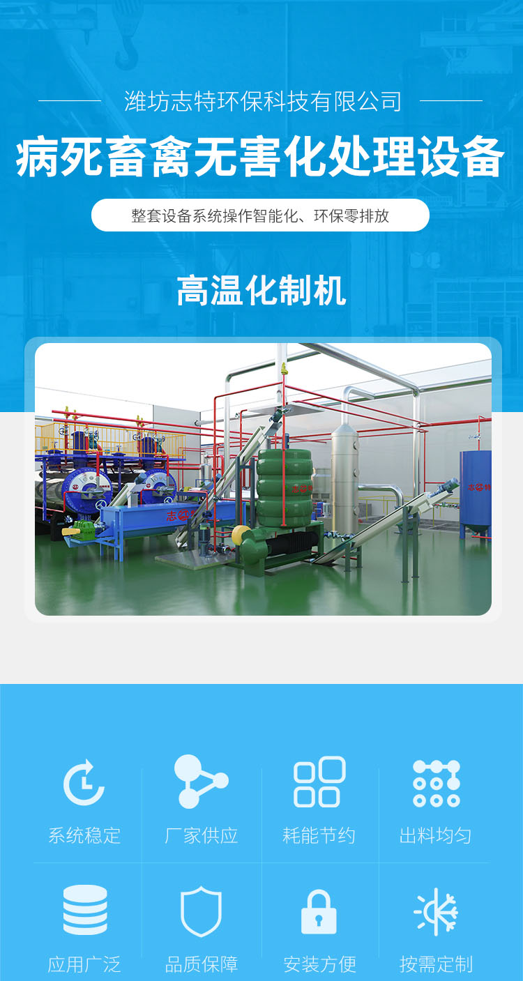 High temperature and high pressure slaughterhouse waste treatment equipment for sick and dead poultry and livestock Zhite