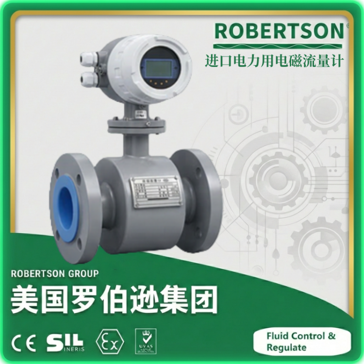 进口电磁流量计 电力用 无压损 频率 氯丁橡胶 美国罗伯逊 ROBERTSON