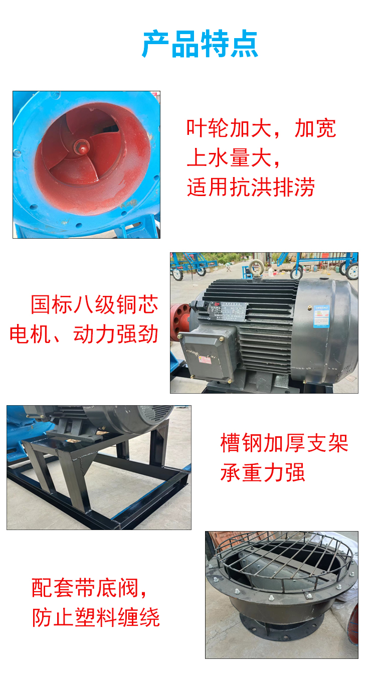 Industrial diesel engine water pump for irrigation of farmland, large flow drainage and flood resistance diesel pump