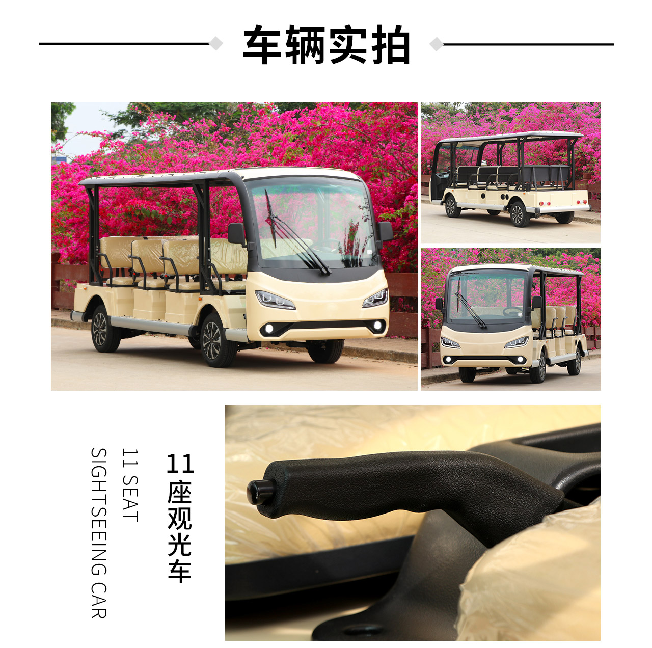 Donglang 4 Row 11 Tour bus service Scenic Spot Totally Closed Electric Sightseeing Bus Source Manufacturer