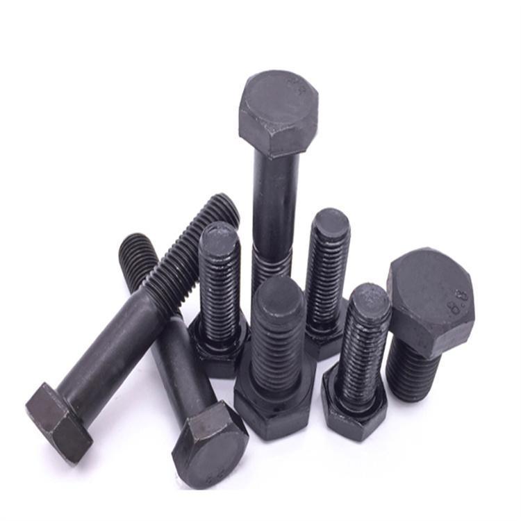 Supply high-strength bolts, grade 8.8 oxidized blackened outer hexagonal bolts, carbon steel high-strength screws